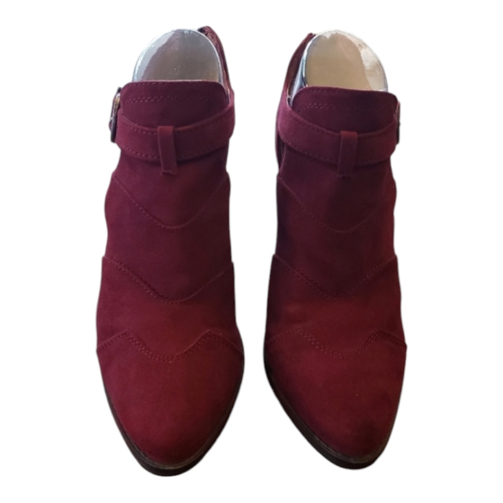 Carlos by Carlos Santana Red Ankle Boots with High Heel and Pointed Toe 7M - Picture 3 of 12